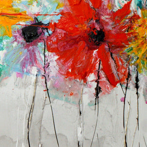 Beaming Blooms - Original Abstract Art