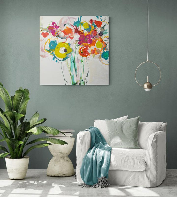 Birthday Blooms #1 - Original Abstract Art By Caroline Ashwood