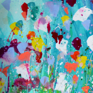 Blooming Happy - Original Abstract Large Art