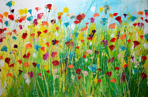 floral artwork on canvas