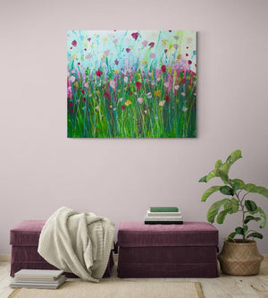 flowers on canvas