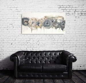 Pewter Blossoms - Original Abstract Wall Art