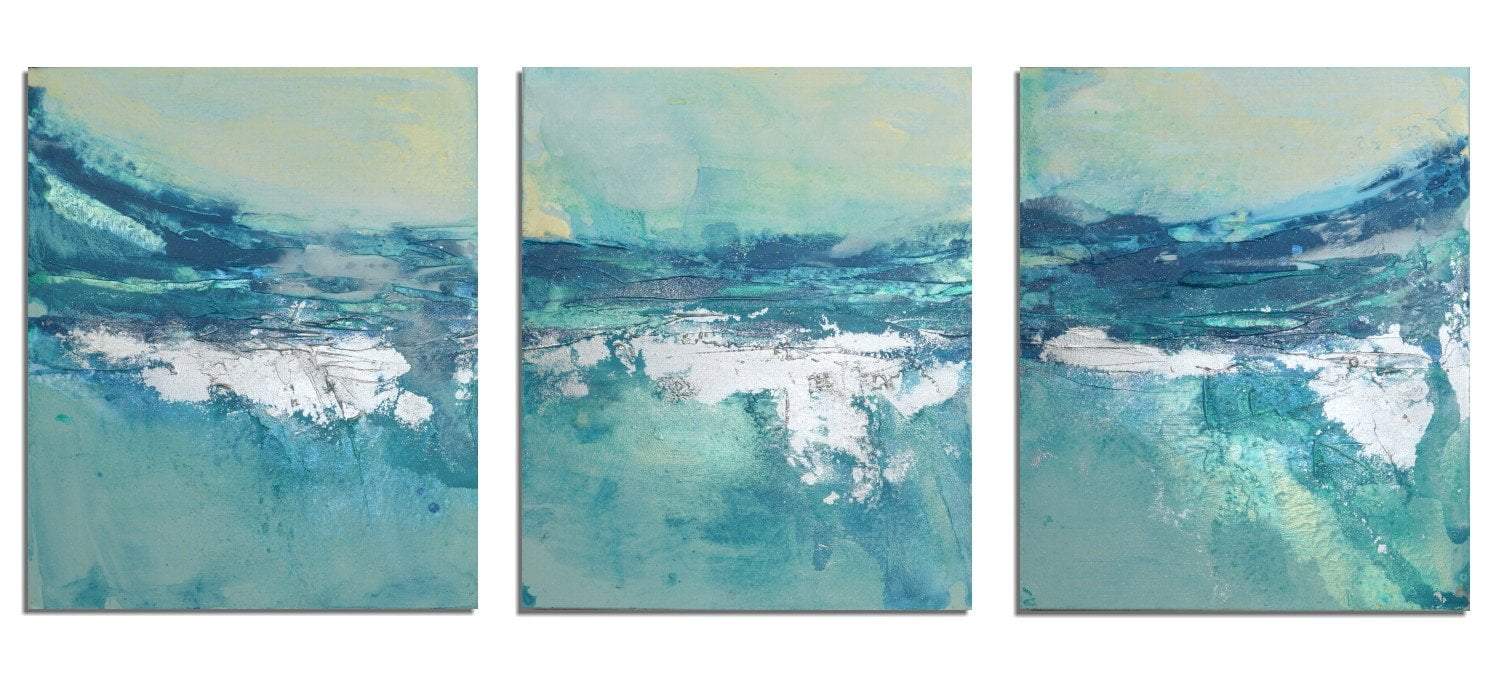 Silver Sea - Limited Edition Triptych Canvas Set