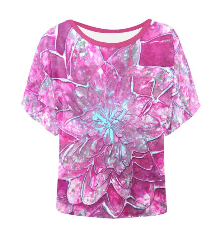 Buy Alishan Pink and Purple Cotton Blend T-Shirt Lightly Padded