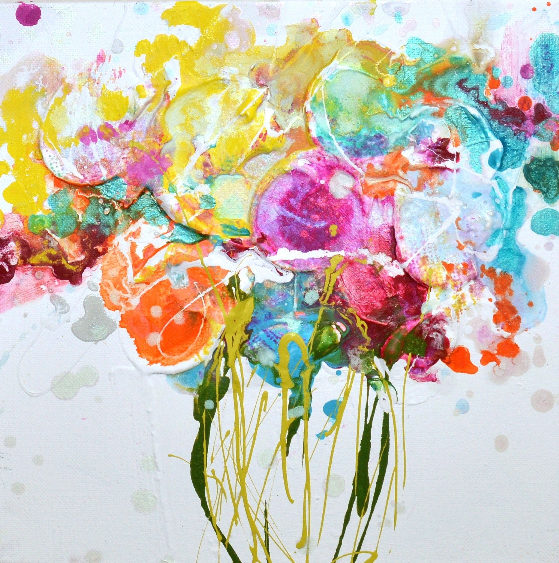 Vase of Flowers - Original Abstract Art